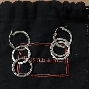 Textured Silver Hoop Earrings